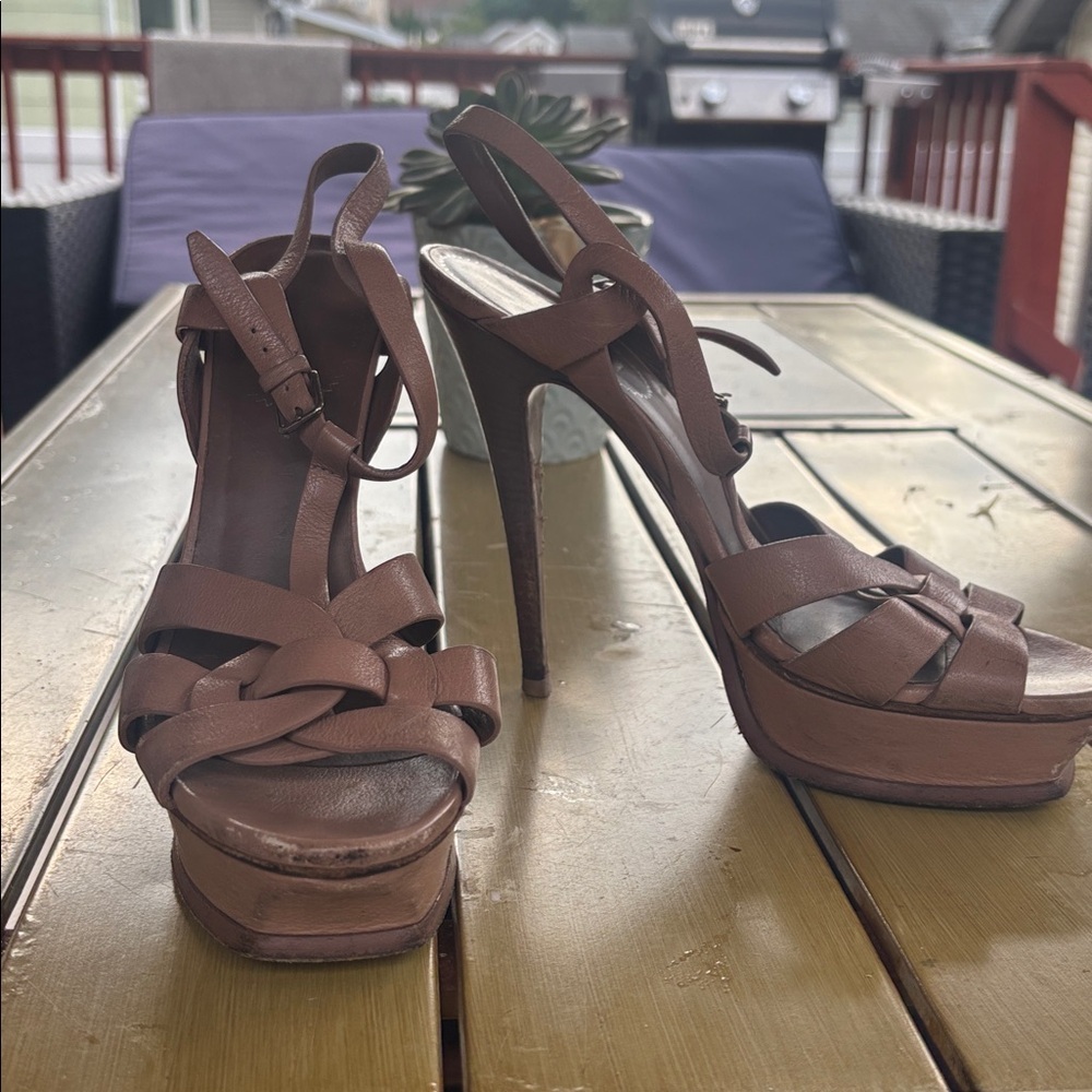 Yves Saint Laurent, Tribute Platform Sandals Size: 40 1/2